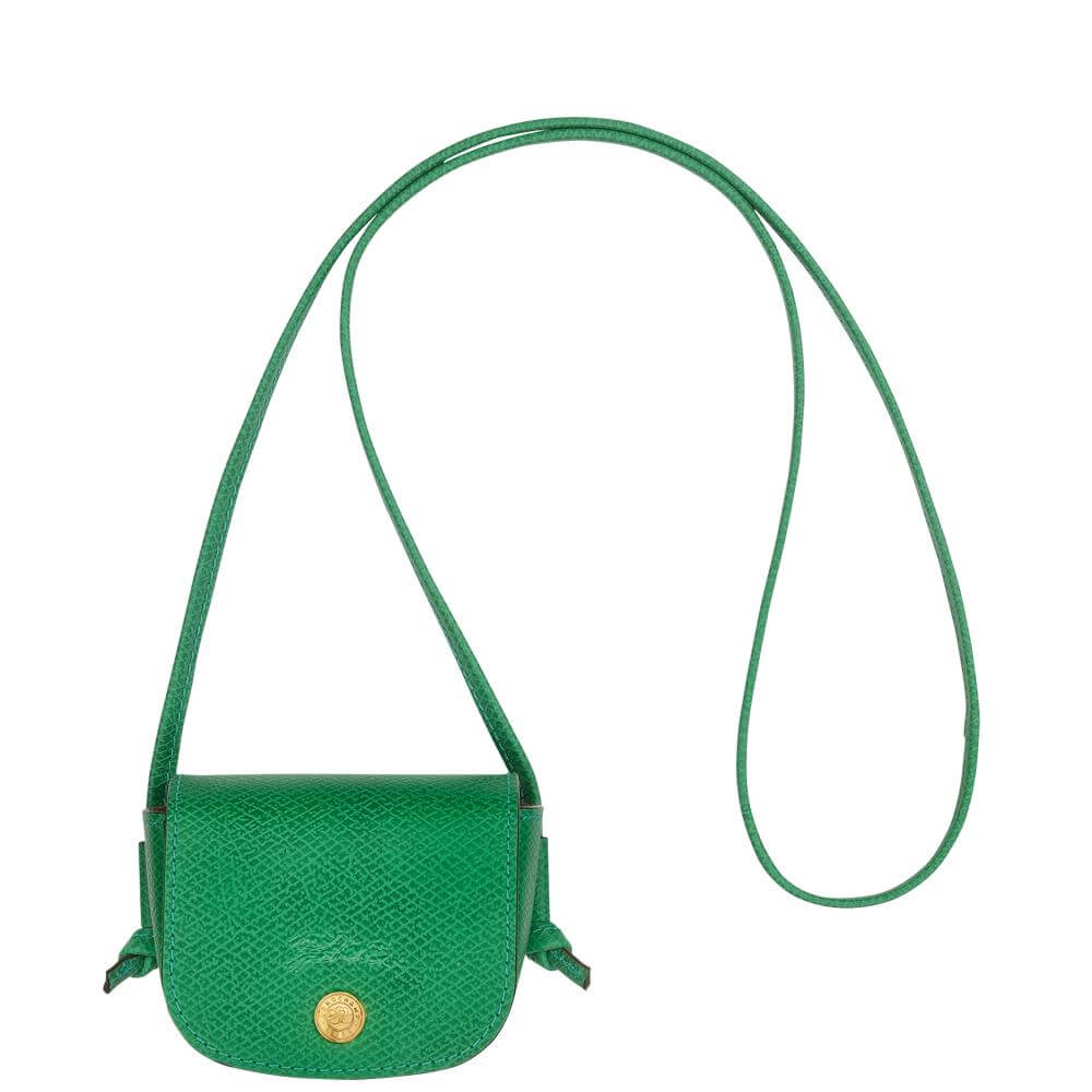 Longchamp Epure Green Coin Purse with Leather Lace